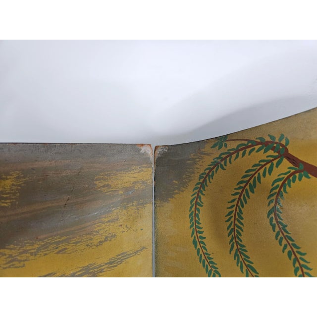 Wood Mid 20th Century Bernard Steffen "Persian Panorama" Tri-Fold Wood Screen For Sale - Image 7 of 7