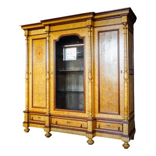 Vintage Maple Wardrobe, 1890s For Sale