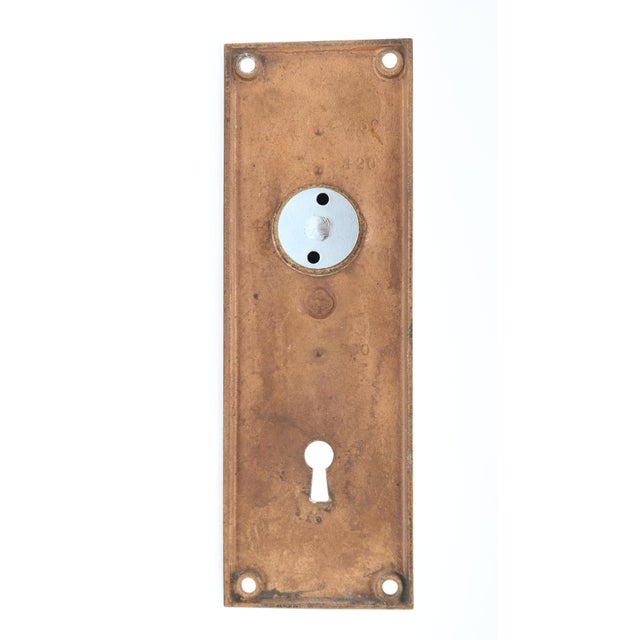 Mid 20th Century Vintage White Milk Glass & Brass Plate Dummy Door Knob For Sale - Image 5 of 5