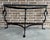 Black Vintage French Black Iron Swan Demilune Console Table With Glass Top For Sale - Image 8 of 12