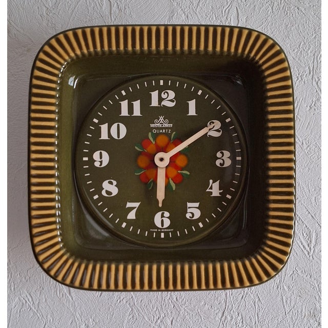 Vintage German Ceramic Wall Clock by Meister-Anker, 1970s For Sale - Image 6 of 6