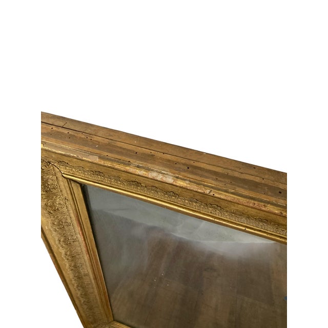 Rustic Victorian Gilt Wall Mirror with Frame Decorated with Moulded Gold Foliate Patterns, 1890s For Sale - Image 3 of 13