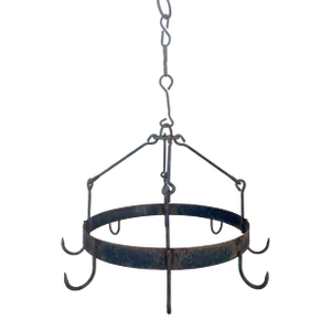 Antique Early 19th Century Handwrought Iron Game Rack or Pot Rack