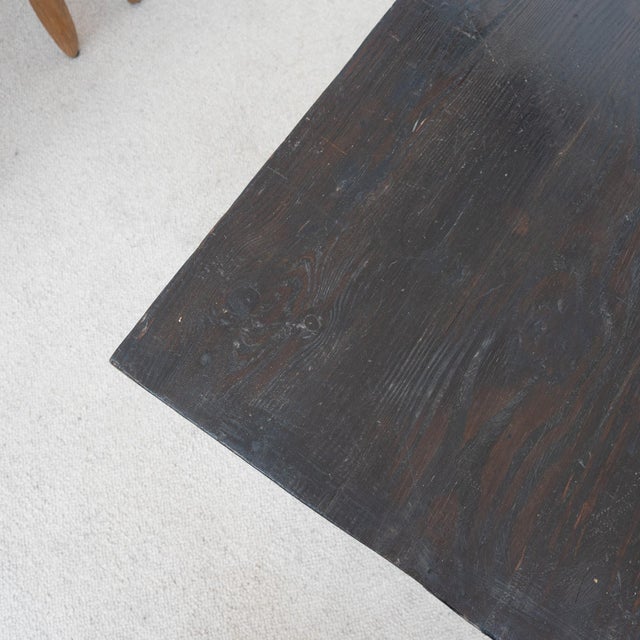 Black Antique French Farmhouse Table in Wood, 1900 For Sale - Image 8 of 10