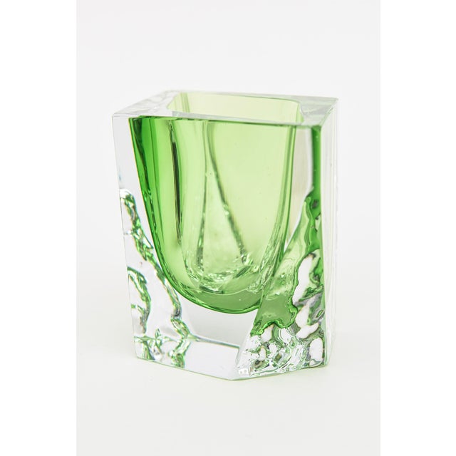 Vintage Murano Alessandro Mandruzzato Paddled Glass Sculptural Bows in Light Kelly Green, 1970's For Sale - Image 11 of 12