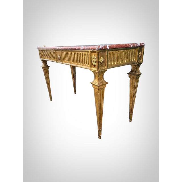 Louis XVI Gilded and Carved Wooden Console Table, 1750 For Sale - Image 10 of 16