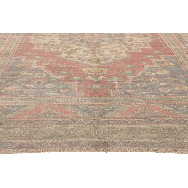 Vintage Turkish Oushak Rug, 06'11 X 09'09 For Sale - Image 4 of 10