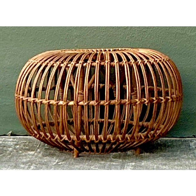 Vintage Boho Bent Rattan Low Table After Albini For Sale - Image 12 of 12