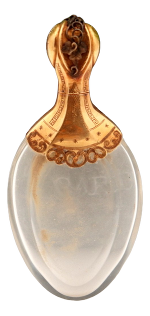 Perfume Bottle in Glass and 15K Gold