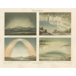 Aurora Borealis in Four Scientific Views by Meyers, 1900 For Sale