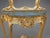 French 1920 French Artisan Louis XVI Gold Marble Console With Mirror Set - 2 Pc For Sale - Image 3 of 12