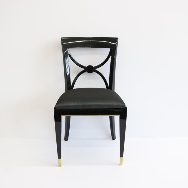 Paint Set of Four 1930s Art Deco Dining Chairs, De Coene Freres, Belgium For Sale - Image 7 of 8