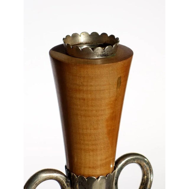 1940s Italian Silvered Metal Candleholder by Arrigo Finzi for Metargent, 1940s For Sale - Image 5 of 8