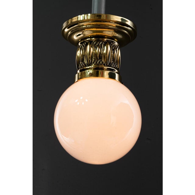 Art Deco Ceiling Lamp with Opal Glass Shade, 1920s For Sale - Image 4 of 16
