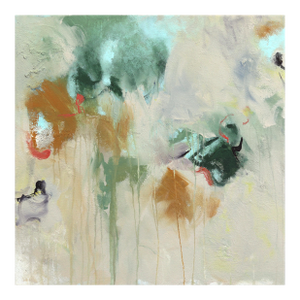Castaway - Abstract Playful Earth Tone Textural Paint Splat Mixed Media Original Artwork by Amber Goldhammer