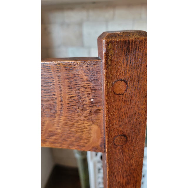 1910s Antique Charles Limbert Oak Chair For Sale - Image 11 of 12