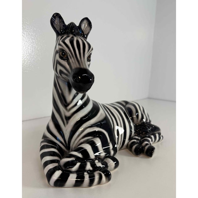 2000 - 2009 Glazed Ceramic Zebra Sculpture, Bassano, Italy, 2000s For Sale - Image 5 of 12