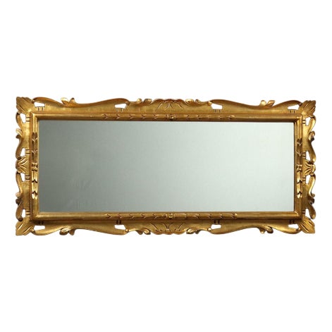 Mirror in Carved and Gilded Fir Wood For Sale