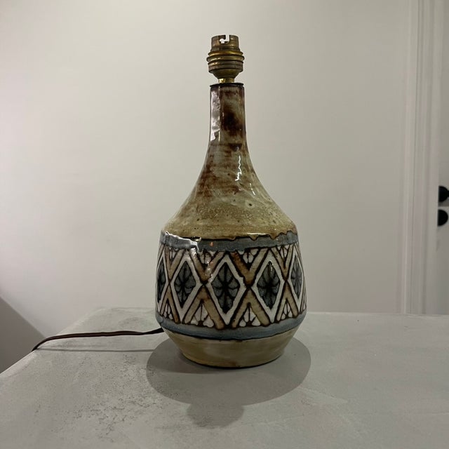 1950s Vintage Ceramic Lamp by Jean-Claude Malarmey, 1950s For Sale - Image 5 of 8