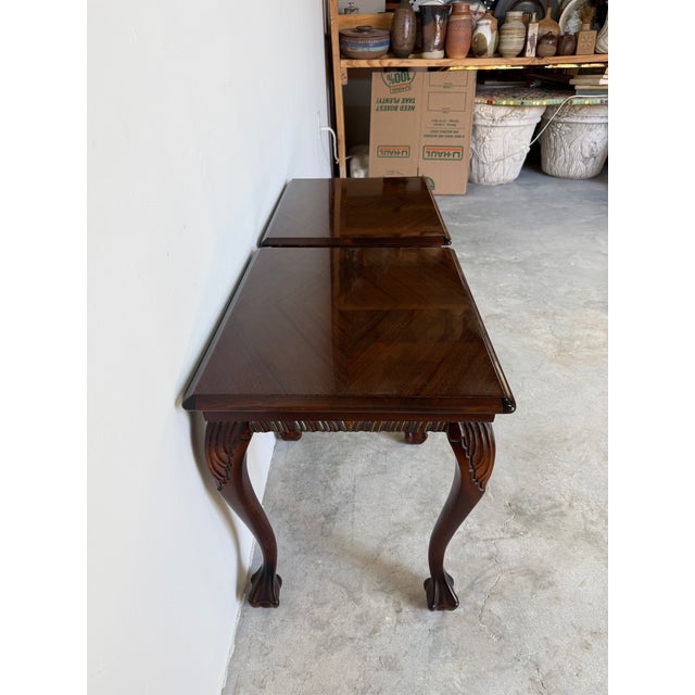 Hollywood Regency Pair of Vintage Georgian Style Mahogany Wooden Nightstands With Carved Claw Feet For Sale - Image 3 of 17