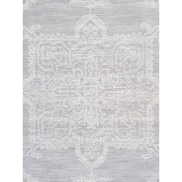 Modern Pasargad Home Modern Silver Area Rug- 7' 9" X 9' 9" For Sale - Image 3 of 6