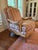 Pair of French Country Louis XV Style Bergère Lounge Chairs in Custom Multi-Stripe Upholstery For Sale In Atlanta - Image 6 of 8