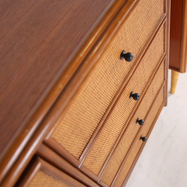 Raffia and Wood Chests of Drawers, 1970s, Set of 2 For Sale - Image 11 of 18