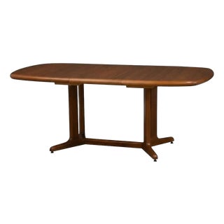 1970s Refinished 72” Danish Modern Teak Dining Table For Sale