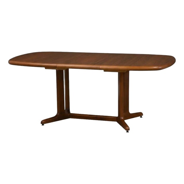 1970s Refinished 72” Danish Modern Teak Dining Table For Sale