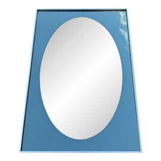 Vintage Modern Knitter Duro Gebreveteerd Brevete Designer Mirror Framed Oval Mirror For Sale
