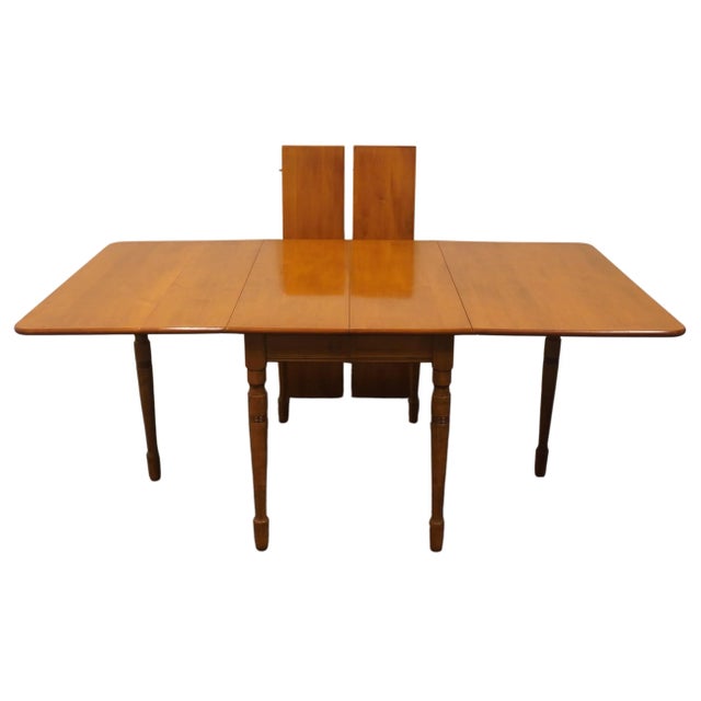 Late 20th Century S. Bent Brothers Solid Hard Rock Maple Colonial Early American 93" Drop Leaf Dining Table 6757 For Sale - Image 5 of 12