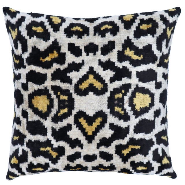 Contemporary Leopard Print Handmade Velvet Pillow and Down Feather Insert For Sale In San Francisco - Image 6 of 6