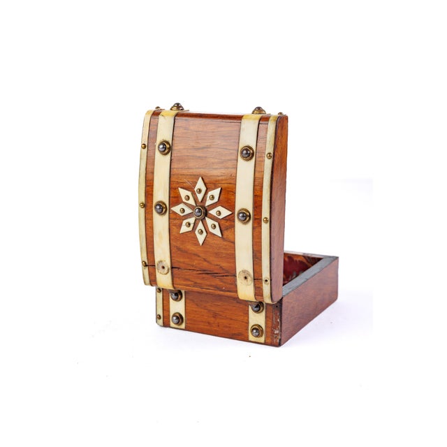 Late 19th Century Antique Victorian Rosewood & Bone Pique Top Box, C. 1870 For Sale - Image 5 of 5