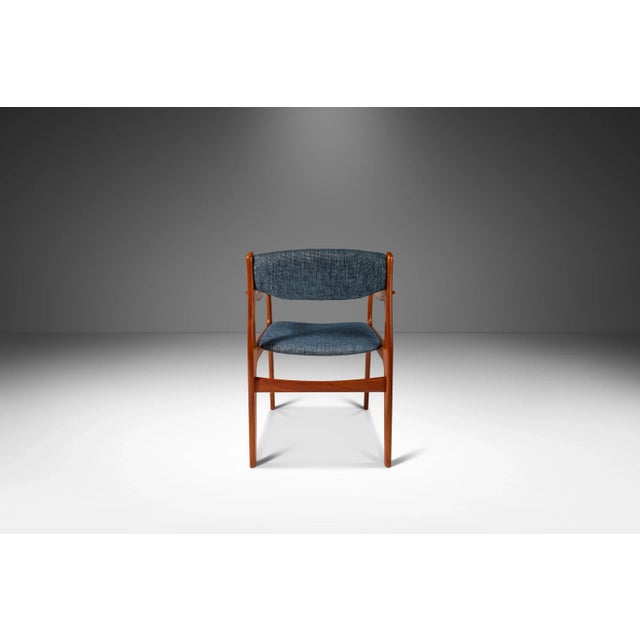 1970s Danish Modern Desk / Arm Chair in Solid Teak and New Upholstery by Benny Linden Designs, C. 1970s For Sale - Image 5 of 12