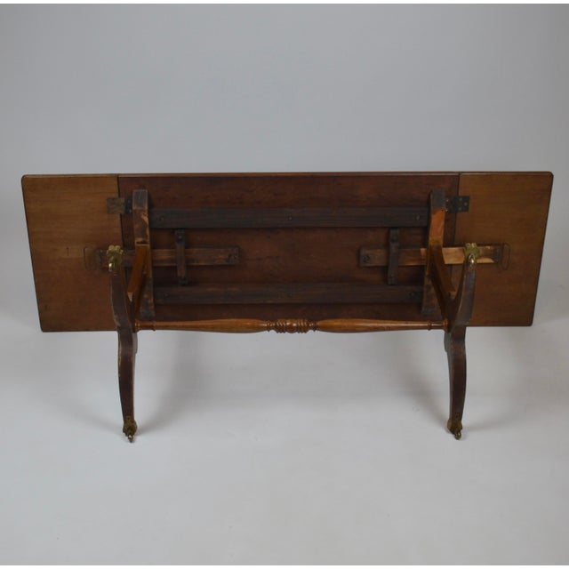 Hollywood Regency Regency Revival British Coffee Table with Brass Paw Feet, 1920s For Sale - Image 3 of 13