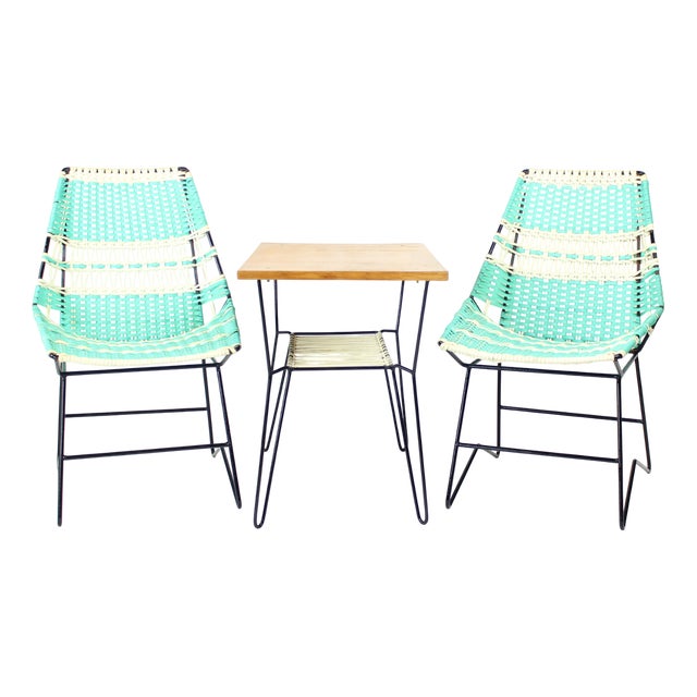 Mid-Century Modern Outdoor Seating Set, Czechoslovakia, 1960s, Set of 3 For Sale