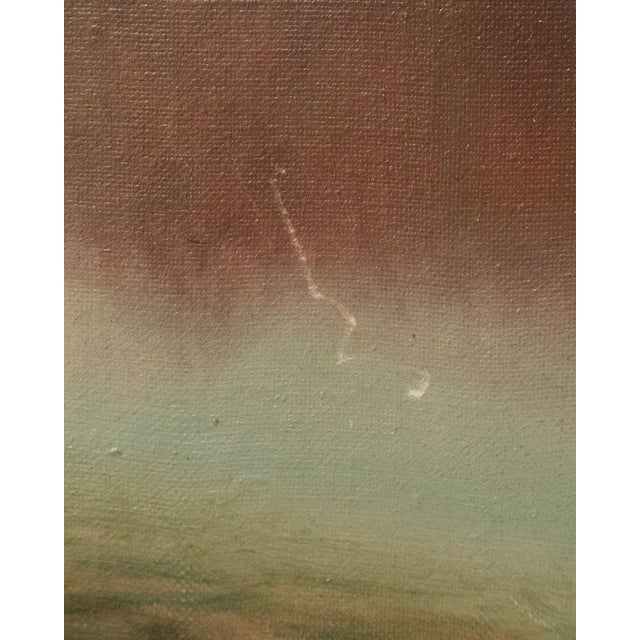 Green Early 20th Century Signed Landscape Antique Oil Painting For Sale - Image 8 of 10