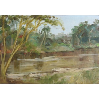 Mid 20th Century Tropical Inlet Painting For Sale