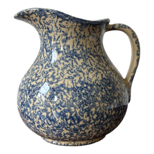 Vintage Blue and White Spongeware Pitcher