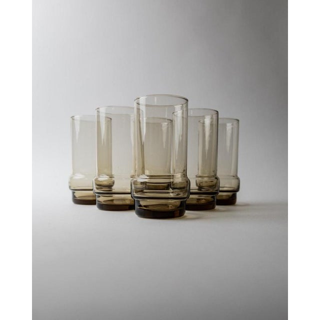 Brown Vintage Drinking Glasses, 1970s, Set of 6 For Sale - Image 8 of 12