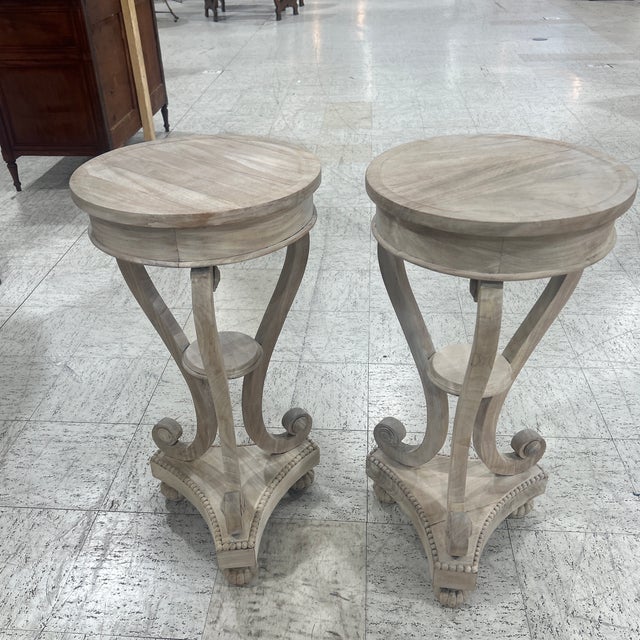 Late 20th Century Pair Bleached Biedermeier Stand/ Pedestals For Sale In New York - Image 6 of 7