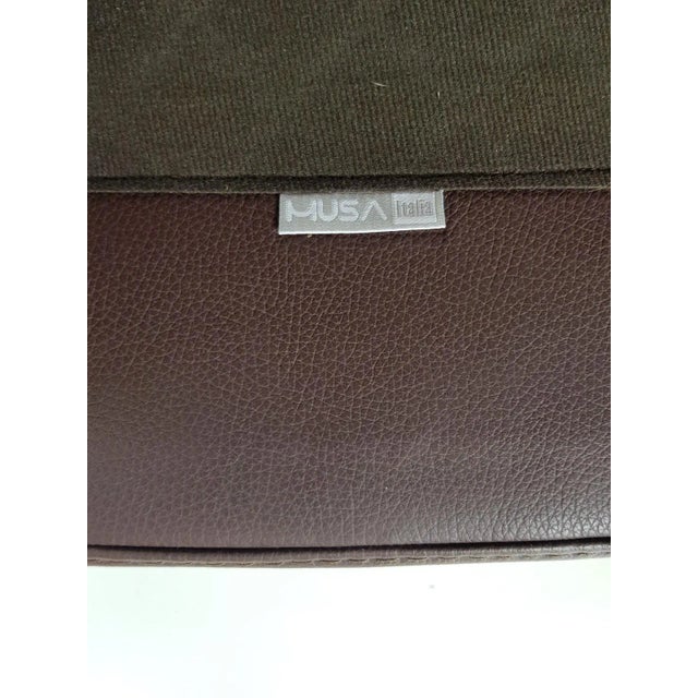 Italian Modern Brown Leather Armchair from Musa Design, 2000s For Sale - Image 13 of 14