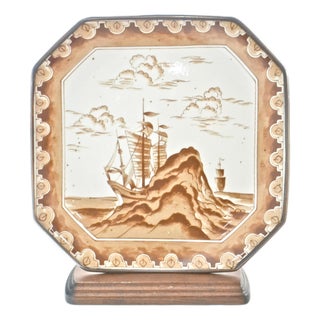 Sail Ships Tray With Stand For Sale