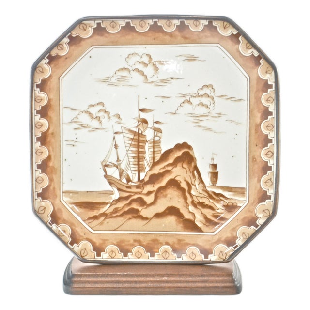 Sail Ships Tray With Stand For Sale