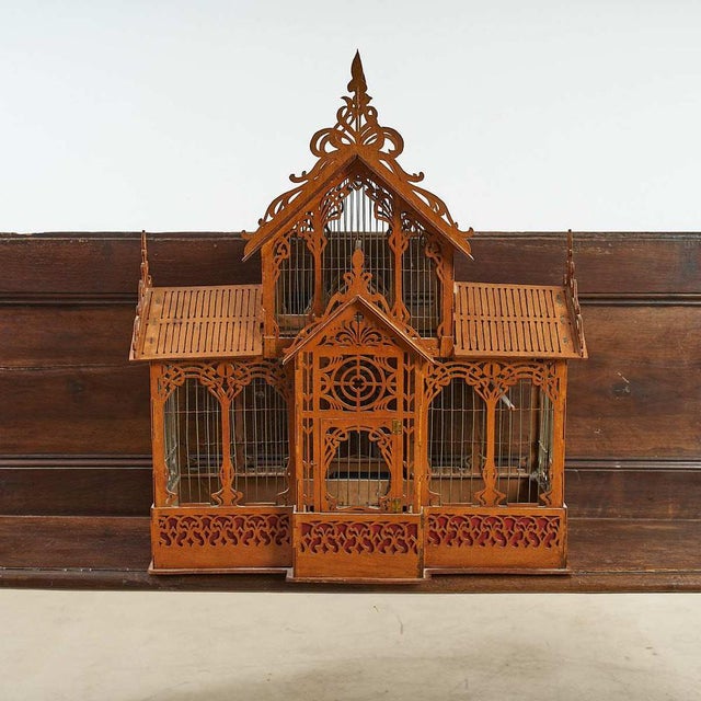 Wood Vintage Liberty Birds Cage For Sale - Image 7 of 11