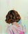 Flare by Alpay Efe | Oil Painting of a person with short, wavy hair seen from behind For Sale