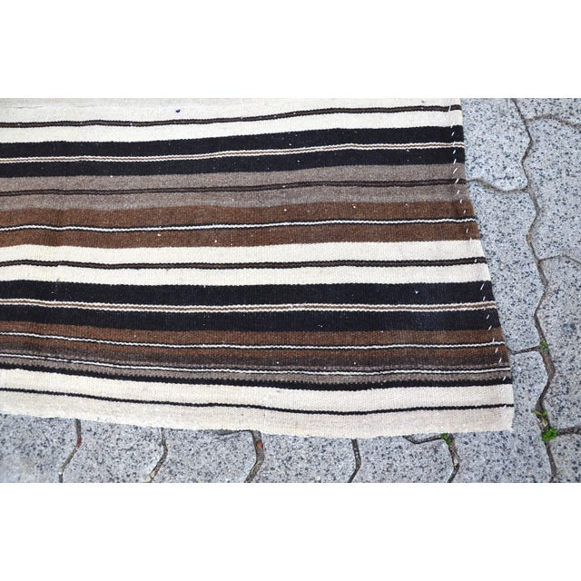 1960s Handmade Stripe Kilim Rug For Sale - Image 9 of 11