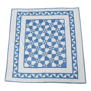 Blue/White Contained Eight Point Star For Sale