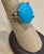Turquoise Vintage 12 Ct Natural Oval Sleeping Beauty Turquoise Ring, 14 Kt Yellow Gold For Sale - Image 8 of 18