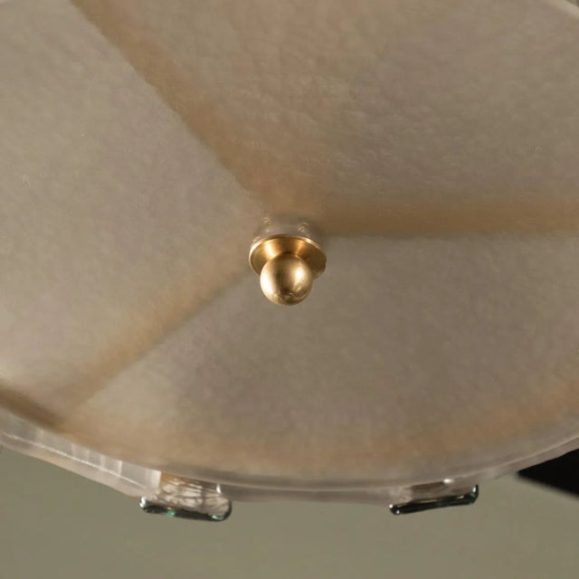 Teal Large Murano Piastra Glass Pendant or Lantern For Sale - Image 8 of 11